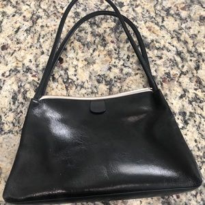 HOBO black leather double strap shoulder bag